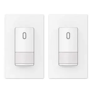 Single Pole Occupancy Motion Sensor Light Switch, PIR Infrared Motion Activated Switch, Need Grounding Wire, No Neutral Wire, for CFL/LED/Incandescent, with Plate, UL(2 Pack, Matte White) Single Pole Occupancy Motion Sensor Light Switch, PIR Infrared Motion Activated Switch, Need Grounding Wire, No Neutral Wire, for CFL/LED/Incandescent, with Plate, UL(2 Pack, Matte White)