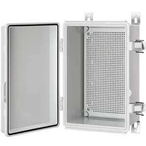 Junction Box, IP67 Waterproof Plastic Enclosure for Electrical Project, Hinged Grey Cover, Includes Mounting Plate and Wall Bracket Junction Box, IP67 Waterproof Plastic Enclosure for Electrical Project, Hinged Grey Cover, Includes Mounting Plate and Wall Bracket
