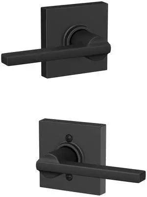 Latitude Hall/Closet Passage Door Handle, Reversible, Matte Black | Hall or closet lever door handle with no lock, Easy to install, Certified durability, Universal fit Latitude Hall/Closet Passage Door Handle, Reversible, Matte Black | Hall or closet lever door handle with no lock, Easy to install, Certified durability, Universal fit