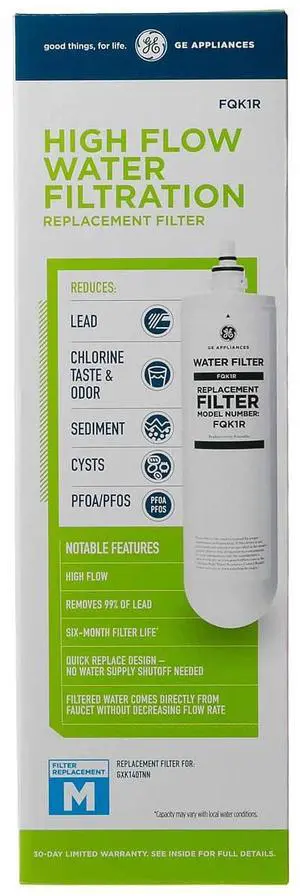 Single Sta Under Sink Replacement Filter, Fits GXK140TNN and GXULQK systems, Reduces Lead, Chlorine & Other Impurities for Better Water, Easy Install, Twist & Lock Design, FQK1R Single Sta Under Sink Replacement Filter, Fits GXK140TNN and GXULQK systems, Reduces Lead, Chlorine & Other Impurities for Better Water, Easy Install, Twist & Lock Design, FQK1R