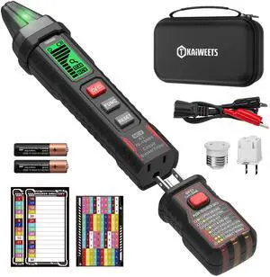 Circuit Breaker Finder with LCD Display, GFCI Outlet Tester, AC 90-130V Electrical Circuit Tracer Tool with NCV Tset & Flashlight, Includes Carrying Case with Adapter, Alligator Clips -KT303P Circuit Breaker Finder with LCD Display, GFCI Outlet Tester, AC 90-130V Electrical Circuit Tracer Tool with NCV Tset & Flashlight, Includes Carrying Case with Adapter, Alligator Clips -KT303P