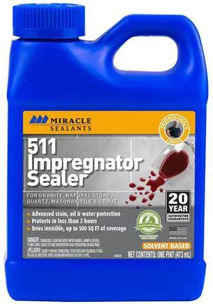 511 Impregnator Penetrating Stone & Tile Sealer, Pint | Penetrating sealer for no-sheen stain, water & oil protection for granite, stone, tile, masonry & grout. Dries invisible 511 Impregnator Penetrating Stone & Tile Sealer, Pint | Penetrating sealer for no-sheen stain, water & oil protection for granite, stone, tile, masonry & grout. Dries invisible