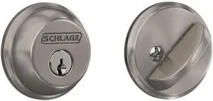 Single Cylinder Front Door Deadbolt, Satin Nickel | Single cylinder deadbolt with keyed outside & thumbturn inside, Universal fit, Highest residential security & durability Single Cylinder Front Door Deadbolt, Satin Nickel | Single cylinder deadbolt with keyed outside & thumbturn inside, Universal fit, Highest residential security & durability