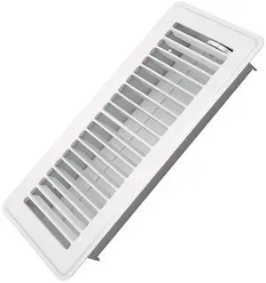 4" x 10" Floor Register - Heavy Duty Steel Walkable Floor Vents - Easy Adjust Air Supply Lever - Vent Covers for Home (White) 4" x 10" Floor Register - Heavy Duty Steel Walkable Floor Vents - Easy Adjust Air Supply Lever - Vent Covers for Home (White)