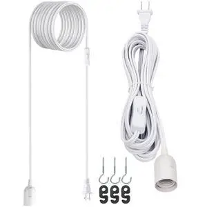 20Ft UL Approval Extension Hanging Lantern Pendant Light Lamp Cord Cable 360W Suitable for E26 E27 Socket with On/Off Switch for Paper Lantern 20Ft UL Approval Extension Hanging Lantern Pendant Light Lamp Cord Cable 360W Suitable for E26 E27 Socket with On/Off Switch for Paper Lantern