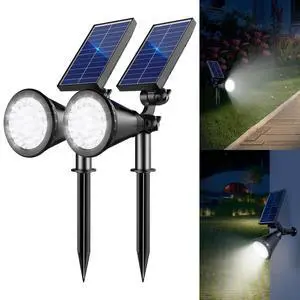 Solar Lights Outdoor Waterproof, 36 LEDs 1000LM Adjustable Solar Spot Lights Outdoor, 2-in-1 Solar Powered Spotlight Landscape Lighting for Garden, Yard, Pathway- 2 Pack (Cool White) Solar Lights Outdoor Waterproof, 36 LEDs 1000LM Adjustable Solar Spot Lights Outdoor, 2-in-1 Solar Powered Spotlight Landscape Lighting for Garden, Yard, Pathway- 2 Pack (Cool White)