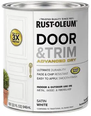 369384 Advanced Dry Door & Trim Paint, Quart, Satin White 369384 Advanced Dry Door & Trim Paint, Quart, Satin White