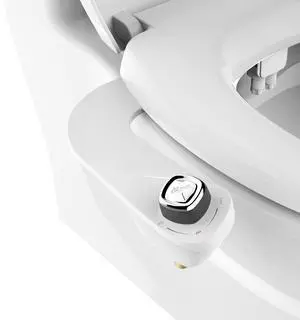 SlimEdge Bidet Attachment for Toilet, Non Electric, Dual Nozzles for Front and Rear Cold Water Wash, Adjustable Water Pressure, White SlimEdge Bidet Attachment for Toilet, Non Electric, Dual Nozzles for Front and Rear Cold Water Wash, Adjustable Water Pressure, White