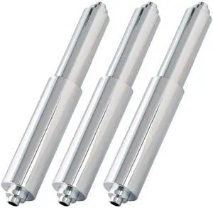 Universal Plastic Spring Loaded Toilet Paper Roll Holder Replacement Rod (3, Chrome) Universal Plastic Spring Loaded Toilet Paper Roll Holder Replacement Rod (3, Chrome)