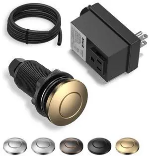 Garbage Disposal Air Switch Kit - UL Listed Wireless Sink Top Button, Champagne Bronze Finish, Compatible with Delta Faucet Champagne Bronze, Universal Design for All Garbage Disposals Garbage Disposal Air Switch Kit - UL Listed Wireless Sink Top Button, Champagne Bronze Finish, Compatible with Delta Faucet Champagne Bronze, Universal Design for All Garbage Disposals
