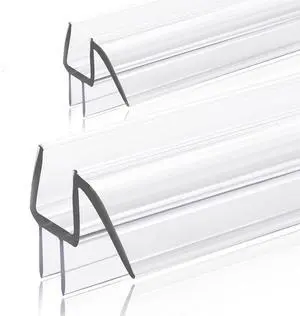 2-Pack Ultra Clear Shower Door Bottom Seal (3/8'' X 39'', Polycarbonate) Frameless Glass Shower Door Seal Strip Shower Door Sweep - Stop Shower Leaks and Create a Water Barrier 2-Pack Ultra Clear Shower Door Bottom Seal (3/8'' X 39'', Polycarbonate) Frameless Glass Shower Door Seal Strip Shower Door Sweep - Stop Shower Leaks and Create a Water Barrier