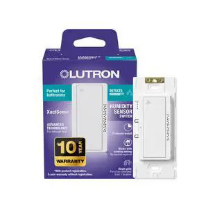Humidity Sensor Switch, 3 Amp Single Pole, for Exhaust Fans | Auto On/Auto Off sensor for bathroom or basement fans, automatic moisture control, delay off timer, MS-HS3G-WH, White Humidity Sensor Switch, 3 Amp Single Pole, for Exhaust Fans | Auto On/Auto Off sensor for bathroom or basement fans, automatic moisture control, delay off timer, MS-HS3G-WH, White