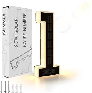 6.7 Inch Solar Lighted House Numbers for Outside, LED Backlit Light | Light Up Waterproof LED Address Signs for Houses, Illuminated House Number Light for Yard Porch Outdoor (1-Black, 6.7IN) 6.7 Inch Solar Lighted House Numbers for Outside, LED Backlit Light | Light Up Waterproof LED Address Signs for Houses, Illuminated House Number Light for Yard Porch Outdoor (1-Black, 6.7IN)