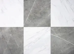 x Chris Loves Julia 12-in by 12-in Bonneville Grey & White Marble Peel & Stick Floor Tiles, FP4421 x Chris Loves Julia 12-in by 12-in Bonneville Grey & White Marble Peel & Stick Floor Tiles, FP4421