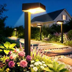 Solar Pathway Lights Outdoor, 6 Pack Garden Lights Solar Powered Path Lights with Larger LED Lens, 2 Light Modes Waterproof Outdoor Solar Light for Yard Driveway Walkway Landscape, Warm White Solar Pathway Lights Outdoor, 6 Pack Garden Lights Solar Powered Path Lights with Larger LED Lens, 2 Light Modes Waterproof Outdoor Solar Light for Yard Driveway Walkway Landscape, Warm White