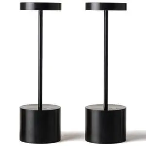 2 Pack Rechargeable Table Lamp, LED Cordless Table Lamp,5000mAh Battery Operated Portable Table Light,Dimming for Restaurant/Patio/Outdoor(Black) 2 Pack Rechargeable Table Lamp, LED Cordless Table Lamp,5000mAh Battery Operated Portable Table Light,Dimming for Restaurant/Patio/Outdoor(Black)