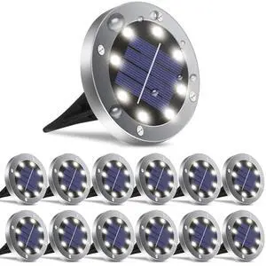 4.6inch Solar Ground Lights 12Packs, Garden Solar Outdoor Waterproof Pathway Bright In-Ground Landscape Lights for Patio, Lawn, Yard, Driveway, Step and Walkway(White Light) 4.6inch Solar Ground Lights 12Packs, Garden Solar Outdoor Waterproof Pathway Bright In-Ground Landscape Lights for Patio, Lawn, Yard, Driveway, Step and Walkway(White Light)