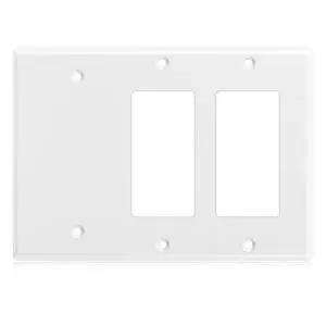 1 Pcs 3-gang 2-decorator 1-blank Wall Plate Standard Size Stainless Steel White Light Switch Plate Gloss Finish Size 3-gang 4.50" x 6.38" Corrosion-resistant Gfci Outlet Receptacle 1 Pcs 3-gang 2-decorator 1-blank Wall Plate Standard Size Stainless Steel White Light Switch Plate Gloss Finish Size 3-gang 4.50" x 6.38" Corrosion-resistant Gfci Outlet Receptacle
