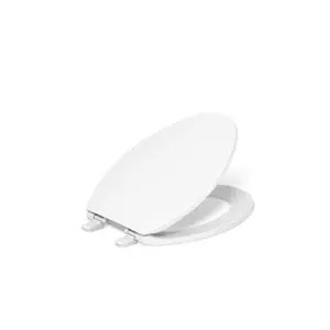 K-4774-0 Brevia Elongated White Toilet Seat with Quick-Release Hinges And Quick-Attach Hardware For Easy Clean, White K-4774-0 Brevia Elongated White Toilet Seat with Quick-Release Hinges And Quick-Attach Hardware For Easy Clean, White