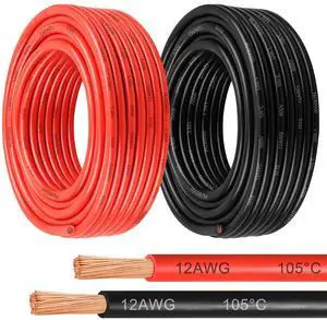 12 Gauge OFC Wire,50FT Pure Copper Wires, 12AWG Battery Cable Red & Black Oxygen Free Stranded Low Voltage Bare Copper Welding Wire for Solar Panel,Boat,Trailer,Generator,Car,Motor (12 AWG 50FT) 12 Gauge OFC Wire,50FT Pure Copper Wires, 12AWG Battery Cable Red & Black Oxygen Free Stranded Low Voltage Bare Copper Welding Wire for Solar Panel,Boat,Trailer,Generator,Car,Motor (12 AWG 50FT)