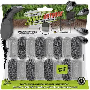 GorillaOutdoor Berber Furniture Feet Pads with Clear Sleeve Sock (16 Pack) Weatherproof Outdoor Furniture Sliders for Medium Rectangular Legs GorillaOutdoor Berber Furniture Feet Pads with Clear Sleeve Sock (16 Pack) Weatherproof Outdoor Furniture Sliders for Medium Rectangular Legs