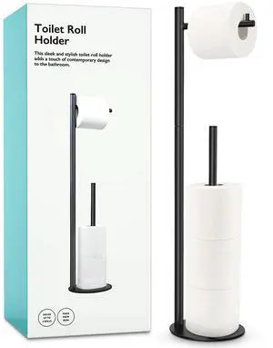 Toilet Paper Holder Stand, Bathroom Free Standing with Storage, Black | Rustproof Toilet Paper Roll Holder for 4 Rolls,with Non-Slip Stable Base,Bathroom Organizers and Storage Toilet Paper Holder Stand, Bathroom Free Standing with Storage, Black | Rustproof Toilet Paper Roll Holder for 4 Rolls,with Non-Slip Stable Base,Bathroom Organizers and Storage