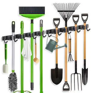 2 Pack Mop Broom Holder Wall Mount 4 Racks 5 Hooks Storage Black | 304 Rustproof Stainless Steel Broom Hanger, Non-Slip Wall Mount Organizer, Space Saving For Kitchen, Laundry, Garden 2 Pack Mop Broom Holder Wall Mount 4 Racks 5 Hooks Storage Black | 304 Rustproof Stainless Steel Broom Hanger, Non-Slip Wall Mount Organizer, Space Saving For Kitchen, Laundry, Garden