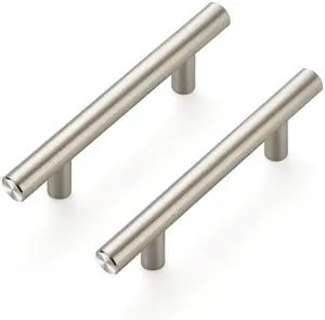 Cabinet Handles, Brushed Nickel,5" Length,3" Hole Center,30 Pack | Stainless Steel Pull Feel, Round T-Bar Shape, Kitchen Cabinet Pulls, For Cupboards, Drawers, Dressers, Cabinets Cabinet Handles, Brushed Nickel,5" Length,3" Hole Center,30 Pack | Stainless Steel Pull Feel, Round T-Bar Shape, Kitchen Cabinet Pulls, For Cupboards, Drawers, Dressers, Cabinets