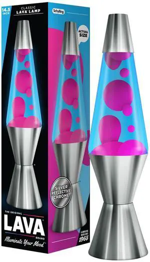 The Original Lava® Lamp - 14.5" Techno Chrome - Classic Liquid Motion Lamp - Pink Lava and Blue Liquid - Item #2097 (Amazon Exclusive) The Original Lava® Lamp - 14.5" Techno Chrome - Classic Liquid Motion Lamp - Pink Lava and Blue Liquid - Item #2097 (Amazon Exclusive)