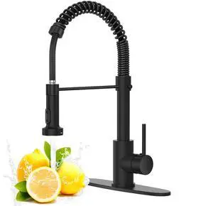 Black Kitchen Faucet with Pull Down Sprayer, High Arc Spring 304 Stainless Steel Commercial Kitchen Sink Faucet,1 or 3 Hole Installation for Farmhouse, RV Camper, Laundry & Utility Sink Black Kitchen Faucet with Pull Down Sprayer, High Arc Spring 304 Stainless Steel Commercial Kitchen Sink Faucet,1 or 3 Hole Installation for Farmhouse, RV Camper, Laundry & Utility Sink
