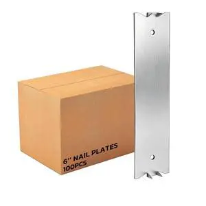 100 PCS 6 x 1.5 Inch Nail Plate for Wood Studs, Metal Cable Protector Plate Safety Nail Plates with Sharp Pointed Prongs, Steel Cable Wire for Protecting Plumbing and Wiring 100 PCS 6 x 1.5 Inch Nail Plate for Wood Studs, Metal Cable Protector Plate Safety Nail Plates with Sharp Pointed Prongs, Steel Cable Wire for Protecting Plumbing and Wiring