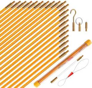 22FT Fiberglass Electrical Wire Running Kit Wire Fishing Tools Fish Tape Wire Puller Through Wall Cable Snake Fish Rods Kit with Different Attachments 22FT Fiberglass Electrical Wire Running Kit Wire Fishing Tools Fish Tape Wire Puller Through Wall Cable Snake Fish Rods Kit with Different Attachments