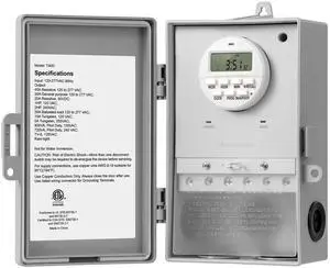 Pool Pump Timer, Digital Timer Box, 2HP 40A 120-277 VAC, 7-Day 20 ON/Off Programmable Timer Switch for Water Heater, Pool Pump, SPA, Motor, ETL Listed Gray Pool Pump Timer, Digital Timer Box, 2HP 40A 120-277 VAC, 7-Day 20 ON/Off Programmable Timer Switch for Water Heater, Pool Pump, SPA, Motor, ETL Listed Gray