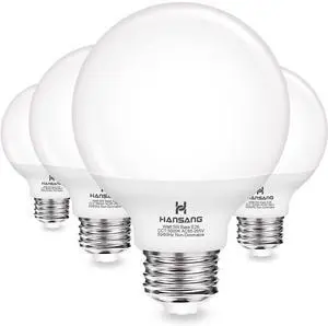 G25 LED Globe Light Bulbs, 60W Equivalent, 5000K Daylight Bathroom, E26 Base, Eye-Friendly Vanity Round, Perfect for Vanity Makeup Mirror, 120V CRI85+ Non-Dimmable 4Pack G25 LED Globe Light Bulbs, 60W Equivalent, 5000K Daylight Bathroom, E26 Base, Eye-Friendly Vanity Round, Perfect for Vanity Makeup Mirror, 120V CRI85+ Non-Dimmable 4Pack
