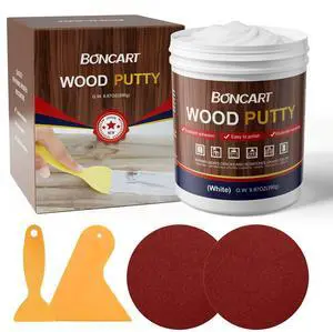 Wood Filler, 9.87 OZ White Wood Putty | Sandable & Paintable, Quick Repair for Holes, Cracks, Scratches, Pits on Wooden Furniture, Floors, Cabinets, and Doors Wood Filler, 9.87 OZ White Wood Putty | Sandable & Paintable, Quick Repair for Holes, Cracks, Scratches, Pits on Wooden Furniture, Floors, Cabinets, and Doors