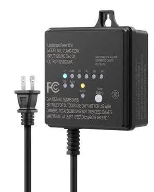 60W 120V Low Voltage Transformer Outdoor120V AC to 12V DC | Timer & Photocell Sensor, Weatherproof LED Landscape Lighting, Spotlight, Pathway Light, ETL Listed 60W 120V Low Voltage Transformer Outdoor120V AC to 12V DC | Timer & Photocell Sensor, Weatherproof LED Landscape Lighting, Spotlight, Pathway Light, ETL Listed