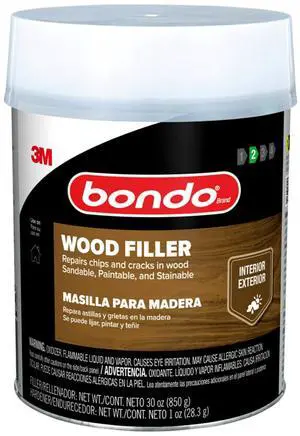 3M Wood Filler 30 oz (850.49 g) with Cream Hardner 0.5 oz (14g), Repairs Chips and Cracks in Wood, Sandable, Paintable, and Stainable (WF-QT-ES) 3M Wood Filler 30 oz (850.49 g) with Cream Hardner 0.5 oz (14g), Repairs Chips and Cracks in Wood, Sandable, Paintable, and Stainable (WF-QT-ES)