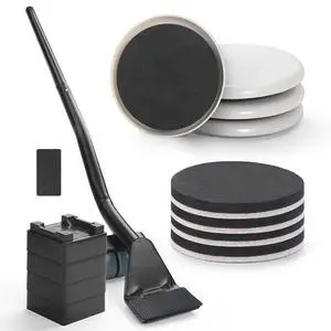 Furniture Lifter Tool + 8-Pack of 3.5" Sliders, Save 80% Effort, Safely and Easily, The Lift and Glide Tool Set for Heavy Furniture and Appliances, Reusable Moving Pads, Floor Protectors for Carpet Furniture Lifter Tool + 8-Pack of 3.5" Sliders, Save 80% Effort, Safely and Easily, The Lift and Glide Tool Set for Heavy Furniture and Appliances, Reusable Moving Pads, Floor Protectors for Carpet