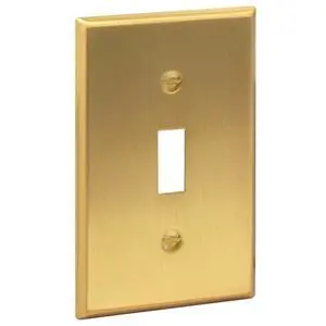 BRASS Toggle Light Switch Cover Plate Flip Switch Plate Outlet Covers Wall Plates 1 Gang Brushed Brass Gold Metal Signature Collection, Standard Size 2.75" X 4.50" BRASS Toggle Light Switch Cover Plate Flip Switch Plate Outlet Covers Wall Plates 1 Gang Brushed Brass Gold Metal Signature Collection, Standard Size 2.75" X 4.50"