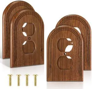 4 Pcs Walnut Wood Switch Cover Brown Outlet Covers Wall Plate Decorative Boho Plug Plate Vintage Rustic Contemporary Interior Room Home Decor (13 * 8.2cm,Arch Double Hole) 4 Pcs Walnut Wood Switch Cover Brown Outlet Covers Wall Plate Decorative Boho Plug Plate Vintage Rustic Contemporary Interior Room Home Decor (13 * 8.2cm,Arch Double Hole)