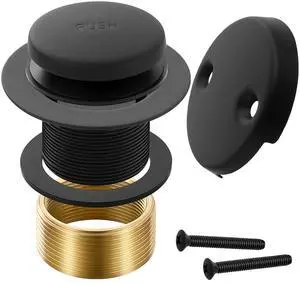 Tub Drain Kit with Bathtub Drain Stopper (Matte Black) | Tip-Toe Tub Drain Trim Set with Two-Hole Overflow Plate, Replacement Conversion Assembly with Universal Fine & Coarse Thread Tub Drain Kit with Bathtub Drain Stopper (Matte Black) | Tip-Toe Tub Drain Trim Set with Two-Hole Overflow Plate, Replacement Conversion Assembly with Universal Fine & Coarse Thread