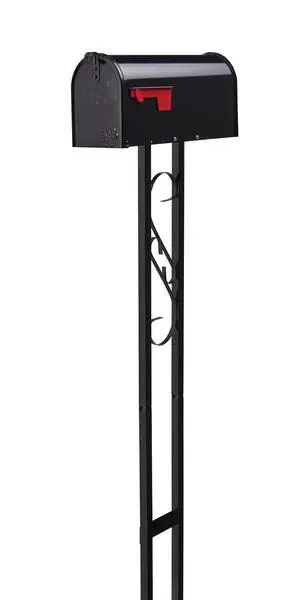 Mailbox to Go Mailbox with Post, Black, Medium | Includes the matching post and all hardware. Galvanized steel build and rust-resistant powder-coat finish. USPS approved Mailbox to Go Mailbox with Post, Black, Medium | Includes the matching post and all hardware. Galvanized steel build and rust-resistant powder-coat finish. USPS approved