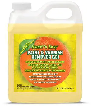 Smart 'n Easy Paint & Varnish Remover Gel - Do It Yourself Friendly Paint Remover - Strips Multiple Layers of Acrylic, Latex, Oil & Water-Based Paints & Varnishes - 32oz Smart 'n Easy Paint & Varnish Remover Gel - Do It Yourself Friendly Paint Remover - Strips Multiple Layers of Acrylic, Latex, Oil & Water-Based Paints & Varnishes - 32oz