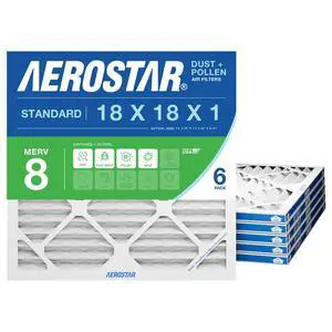 Air Filter 18x18x1 MERV 8 AC Filter, HVAC, Furnace Filter, 6 Pack | ACTUAL SIZE (17.50 x 17.50 x 0.75) AC Filter, HVAC, Furnace Filter Captures Dust, Lint & Pollen MERV 8 (MPR 600)) Air Filter 18x18x1 MERV 8 AC Filter, HVAC, Furnace Filter, 6 Pack | ACTUAL SIZE (17.50 x 17.50 x 0.75) AC Filter, HVAC, Furnace Filter Captures Dust, Lint & Pollen MERV 8 (MPR 600))
