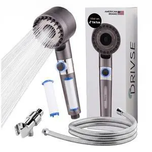 Filtered Shower Head for Hard Water | Ion Drops | 3 Spray Modes | High Pressure Handheld Shower Head with Stainless Steel Hose | Tool-Free Install | Softer Skin & Healthier Hair Filtered Shower Head for Hard Water | Ion Drops | 3 Spray Modes | High Pressure Handheld Shower Head with Stainless Steel Hose | Tool-Free Install | Softer Skin & Healthier Hair