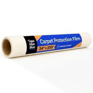 Carpet Protection Film 24" x 200' roll, Self Adhesive Plastic Carpet Protector Film with Clean Removal & Easy Unwind, Durable Protection Tape to Shield Your Surface from Dirt and Spills Carpet Protection Film 24" x 200' roll, Self Adhesive Plastic Carpet Protector Film with Clean Removal & Easy Unwind, Durable Protection Tape to Shield Your Surface from Dirt and Spills