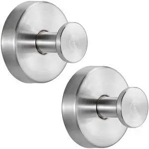 Suction Cup Hooks for Shower No-Drill Bathroom Hooks for Towels, Robes, Loofah Mountable on Bathroom Walls, Kitchen, Glass, Mirrors, Tile and Smooth,Non-Porous Surfaces (2, Brushed Nickel) Suction Cup Hooks for Shower No-Drill Bathroom Hooks for Towels, Robes, Loofah Mountable on Bathroom Walls, Kitchen, Glass, Mirrors, Tile and Smooth,Non-Porous Surfaces (2, Brushed Nickel)
