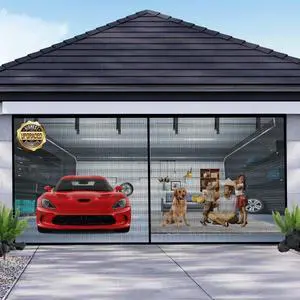 Garage Door Screen for 2 Car Garage 16x7FT, Magnetic Screen Garage with Retractable Fiberglass Mesh and Heavy Duty Weighted Bottom, Easy Assembly & Pass, Hands Free Door Screen Kit Garage Door Screen for 2 Car Garage 16x7FT, Magnetic Screen Garage with Retractable Fiberglass Mesh and Heavy Duty Weighted Bottom, Easy Assembly & Pass, Hands Free Door Screen Kit