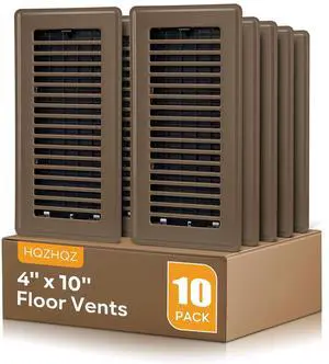Floor Register 4x10, Floor Vent Covers, Heavy Duty Steel Walkable Floor Vents, for Sidewall and Floor, Brown 10 Pack Floor Register 4x10, Floor Vent Covers, Heavy Duty Steel Walkable Floor Vents, for Sidewall and Floor, Brown 10 Pack