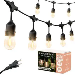 Ambience Pro - Waterproof LED Outdoor String Lights - 15 Hanging, Dimmable 2W Vintage Edison Bulbs - 48 Ft Commercial Grade Patio Lights Create Cafe Ambience in Your Backyard Ambience Pro - Waterproof LED Outdoor String Lights - 15 Hanging, Dimmable 2W Vintage Edison Bulbs - 48 Ft Commercial Grade Patio Lights Create Cafe Ambience in Your Backyard